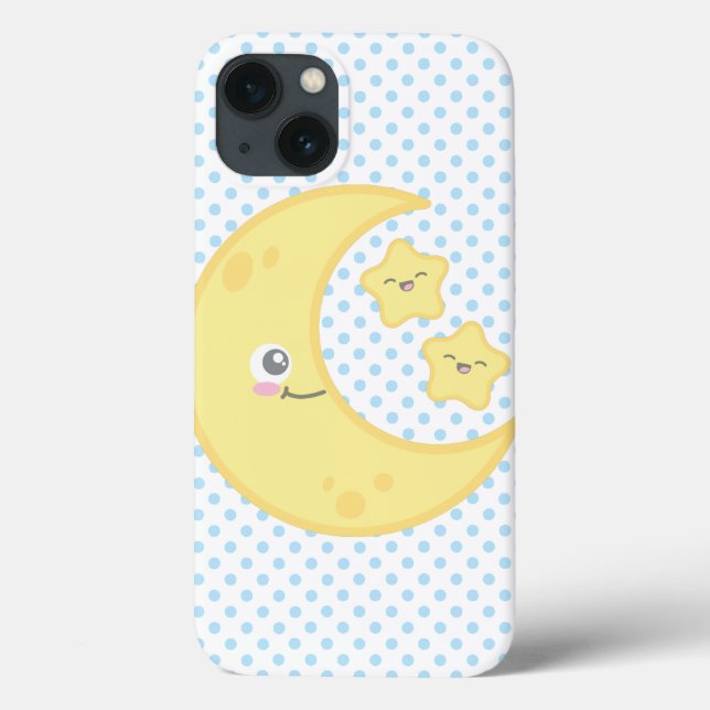 Kawaii Moon and Stars iPad Air Case (Back)