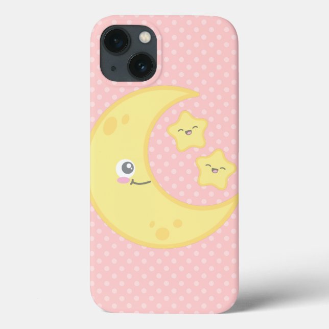 Kawaii Moon and Stars iPad Air Case (Back)