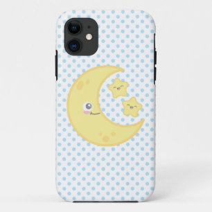 Kawaii Moon and Stars iPhone Case