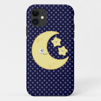 Kawaii Moon and Stars iPhone Case