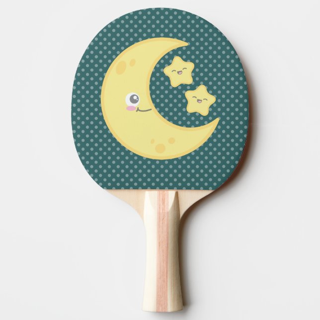 Kawaii Moon and Stars Ping Pong Paddle (Back)