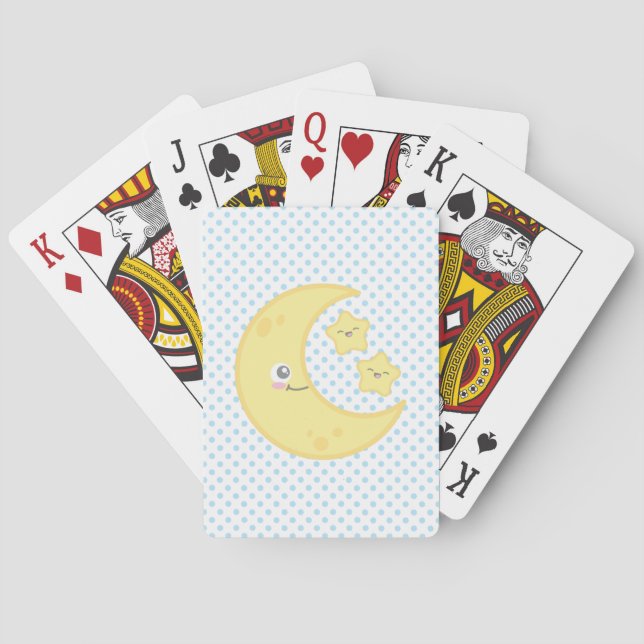 Kawaii Moon and Stars Playing Cards (Back)