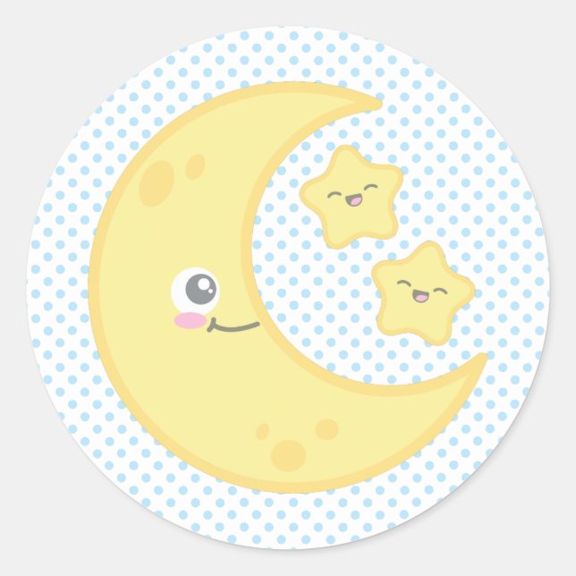 Kawaii Moon and Stars Stickers (Front)