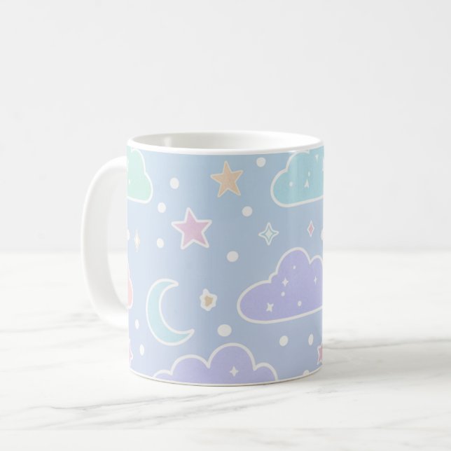 Kawaii Moon & Stars Aesthetic Cup (Front Left)