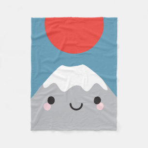 Kawaii Mt Fuji San Fleece Blanket