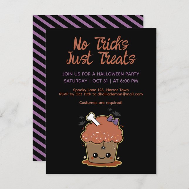 Kawaii Muffin Halloween Party  Postcard (Front/Back)