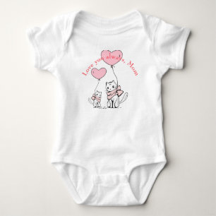Kawaii Mum Cat & Kitten Custom Baby Bodysuit