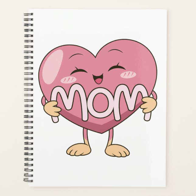 Kawaii Mum Heart Hug Design Planner (Front)