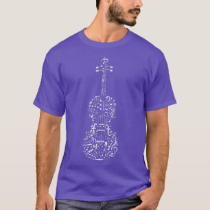 Kawaii Musical Notes Lovers Violin Player Music In T-Shirt