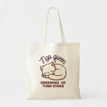 Kawaii Nap Queen Cat Dreaming Tote Bag