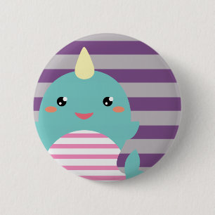 Kawaii Narwhal 6 Cm Round Badge
