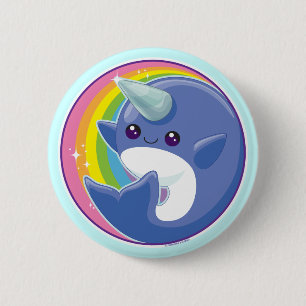 Kawaii Narwhal 6 Cm Round Badge