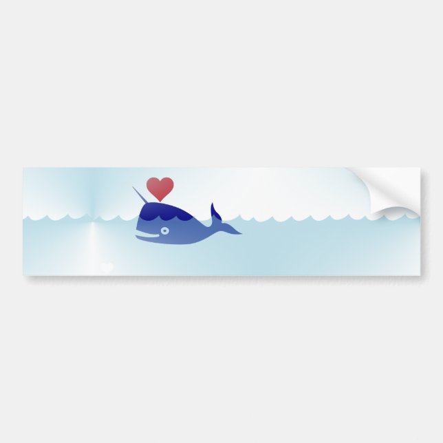 kawaii narwhal bumper sticker (Front)