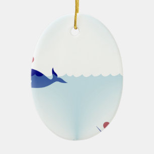 kawaii narwhal ceramic tree decoration