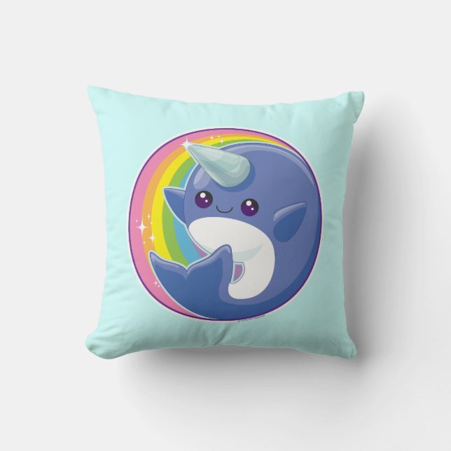 Kawaii Narwhal Cushion (Front)