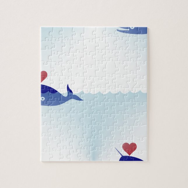kawaii narwhal jigsaw puzzle (Vertical)