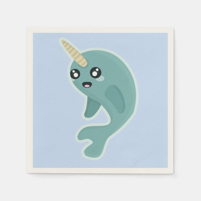 Kawaii Narwhal Napkin (Front)