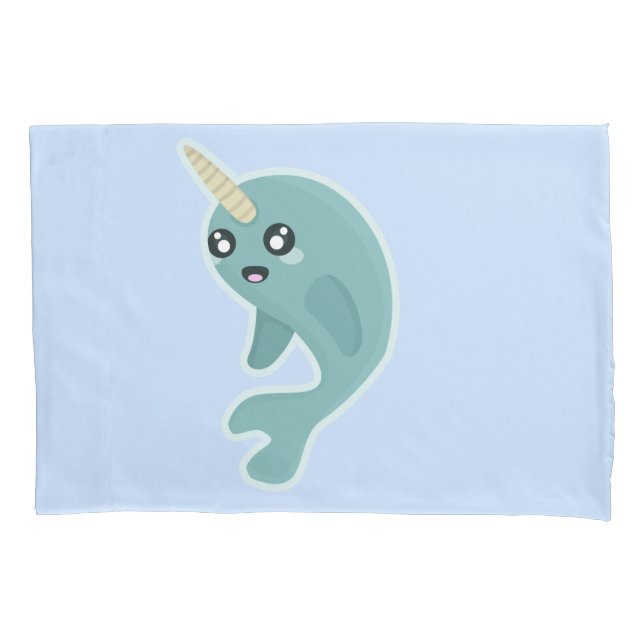 Kawaii narwhal pillowcase (Front)
