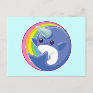 Kawaii Narwhal Postcard