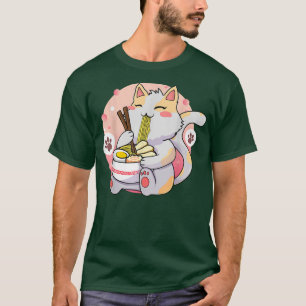Kawaii Neko Cat Ramen Bowl Anime Japanese Noodles T-Shirt