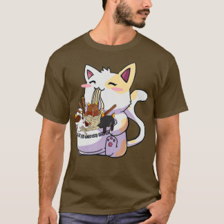 Kawaii Neko Cat Ramen Bowl Anime Japanese Noodles T-Shirt