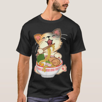 Kawaii Neko Ramen Cute Ramen Cat Japanese Noodle F T-Shirt