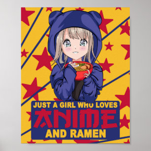 Kawaii Neko Ramen Lover - Japanese Noodle Anime Poster