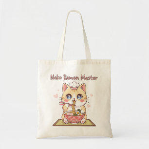 Kawaii Neko Ramen Master Cute Cat Food Chef Tote Bag