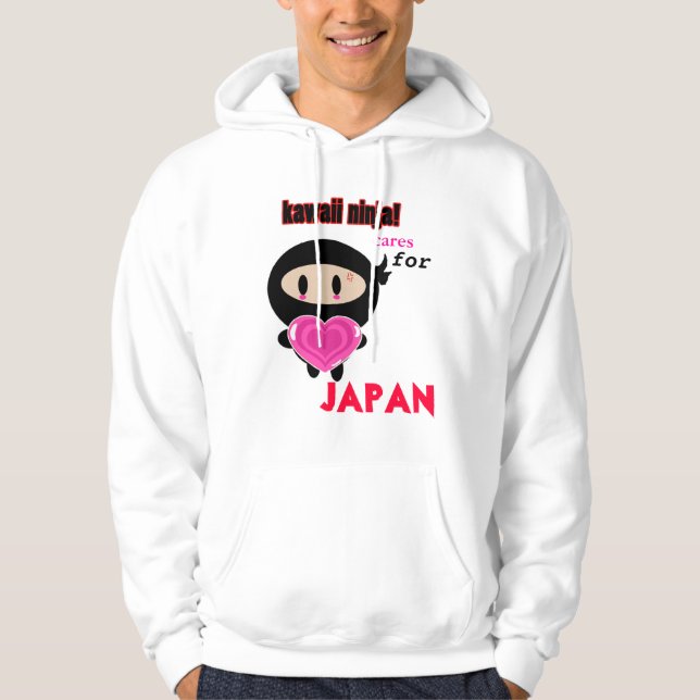 Kawaii Ninja cares for Japan Hoodie (Front)