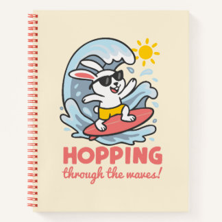 Kawaii Notebook with Surfer bunny for Children