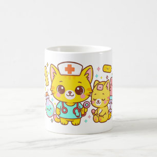 Kawaii Nurse Cat Duo Coffee Mug