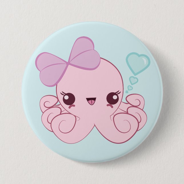 Kawaii Octopus Button (Front)