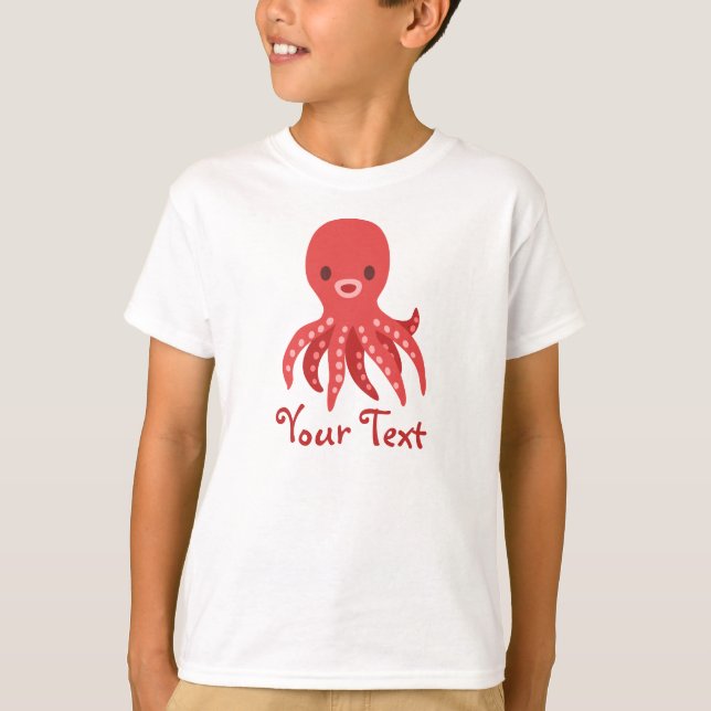 Kawaii Octopus Personalised TShirt - custom cute (Front)
