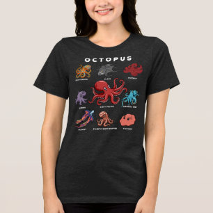 Kawaii Octopuses of the World Tri-Blend Shirt