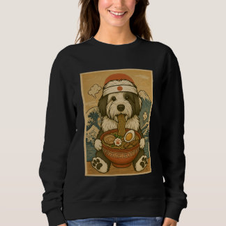 Kawaii Old English Sheepdog Japanese Ramen Noodles Sweatshirt