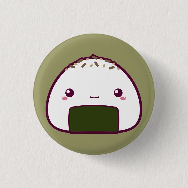 Kawaii Onigiri 3 Cm Round Badge (Front)
