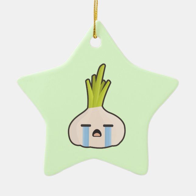 Kawaii Onion Ceramic Tree Decoration (Front)