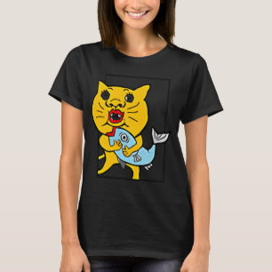 Kawaii Orange and Blue Fish Illustration – Cute T-Shirt