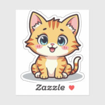 Kawaii Orange Tabby Kitten with Heart Eyes