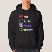 Kawaii Otaku Manga Eat Sleep Anime Repeat Kanji Fa