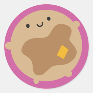 Kawaii Pancake Classic Round Sticker