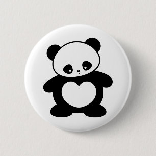 Kawaii panda 6 cm round badge