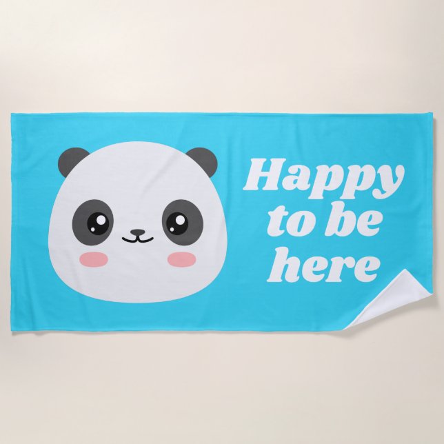 Kawaii Panda Beach Towel (Front)