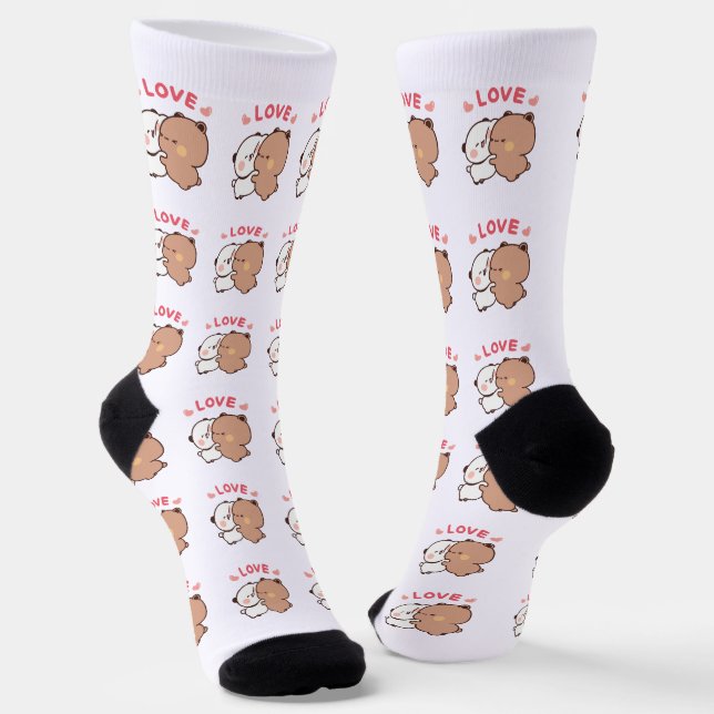 Kawaii Panda Bear, couple Animals Socks (Angled)