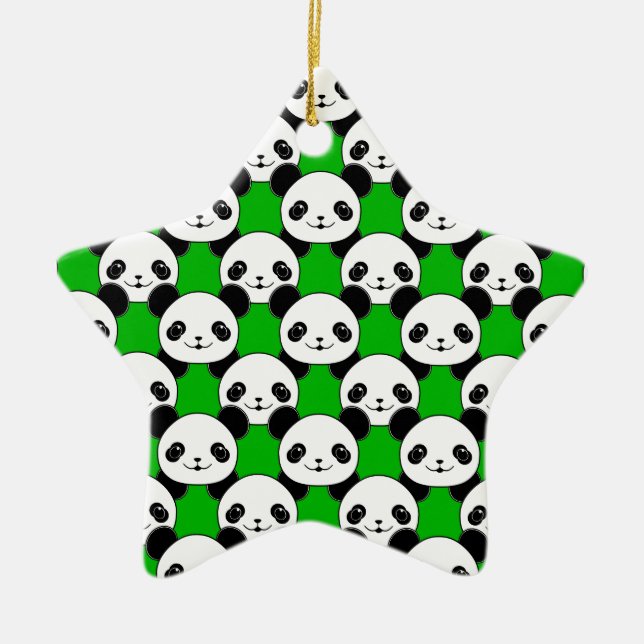 Kawaii Panda Bear Pattern Ceramic Tree Decoration (Front)