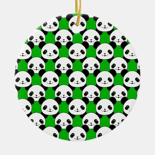Kawaii Panda Bear Pattern Ceramic Tree Decoration (Front)