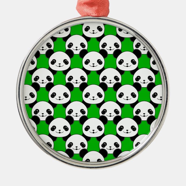Kawaii Panda Bear Pattern Metal Tree Decoration (Front)