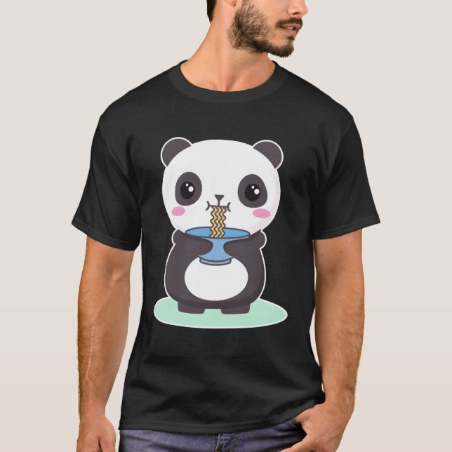 Kawaii Panda Bear Ra Noodles Sweet Japan Anime T-Shirt (Front)