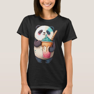 Kawaii Panda Bear Slushie Cold Sweet Treat Art T-Shirt