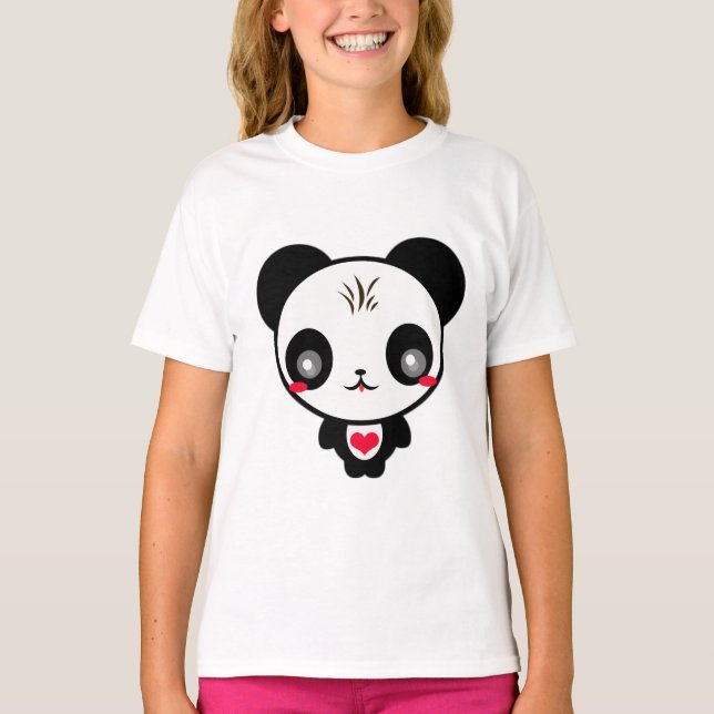 Kawaii Panda Bear T-Shirt (Front)